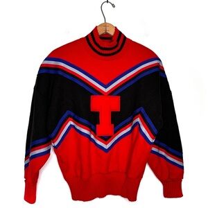 Cranbarry | Men’s Vintage Red Varsity Sweater Letter “T” Letterman Size Small